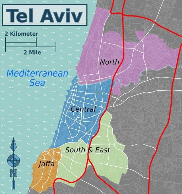 テルアビブ地区マップ