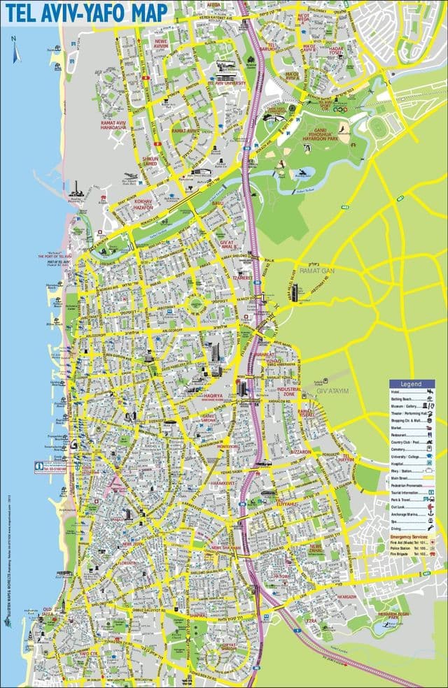 テルアビブ市街地図