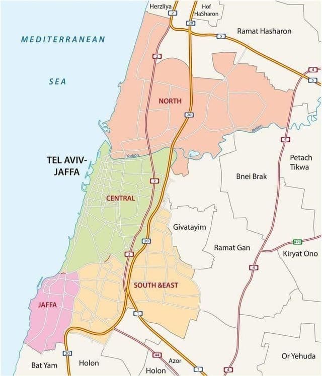 テルアビブの道路地図