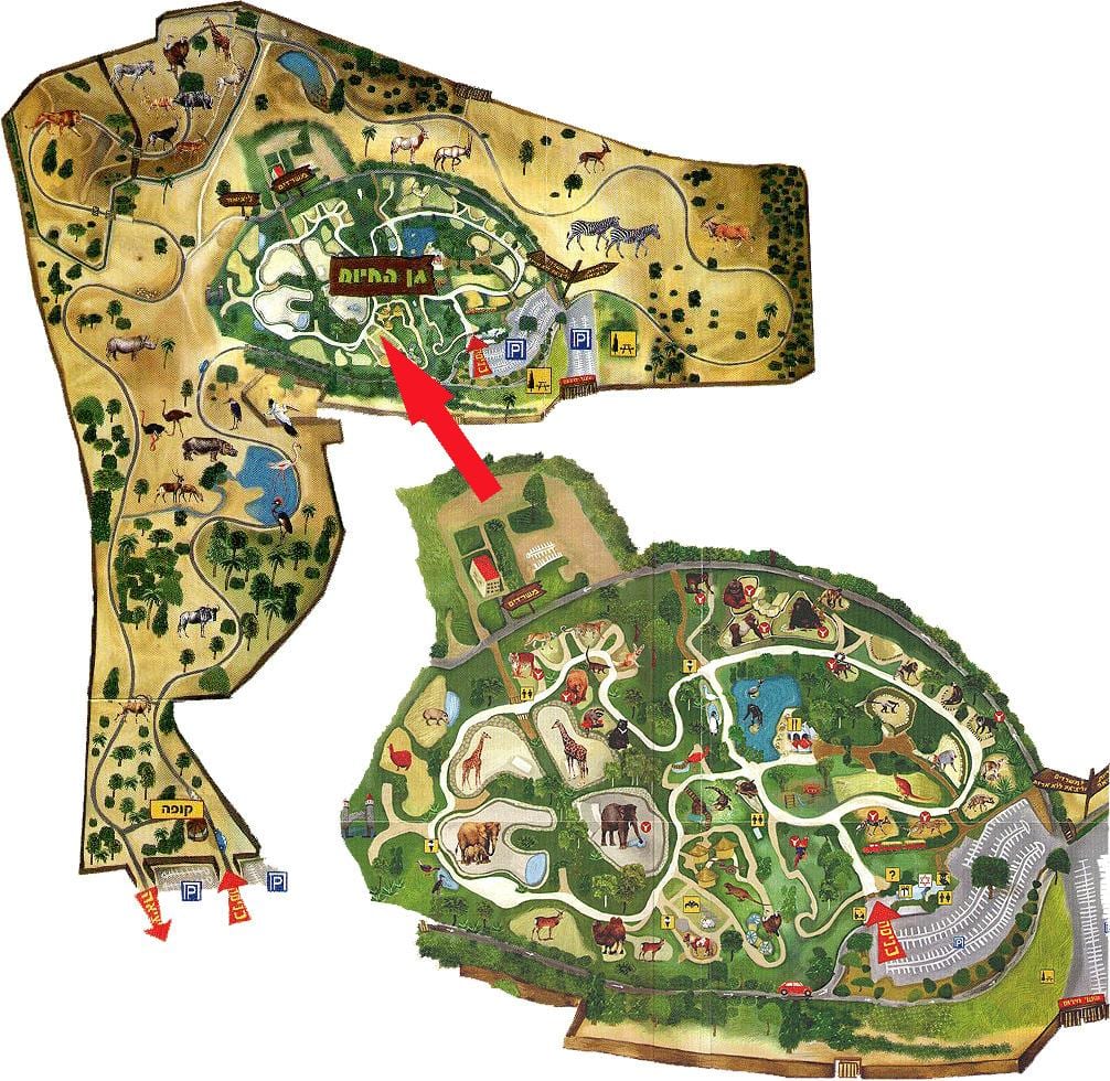 テルアビブ動物園の地図