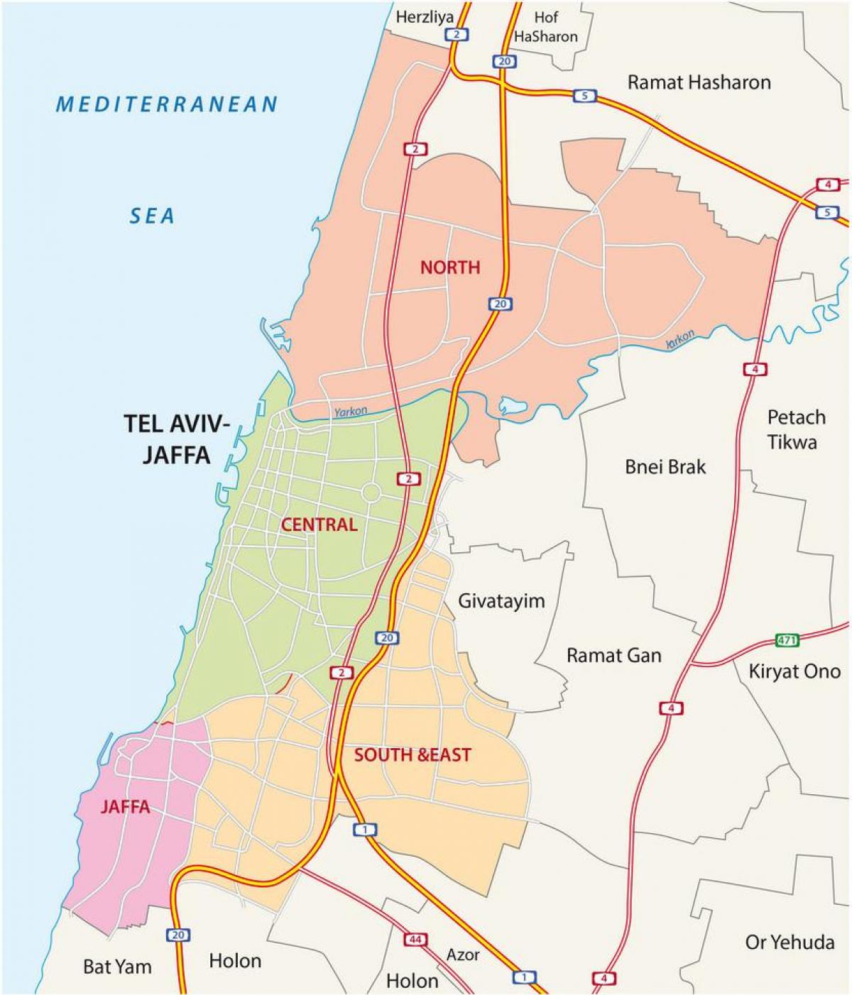 テルアビブの道路地図